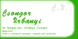csongor urbanyi business card