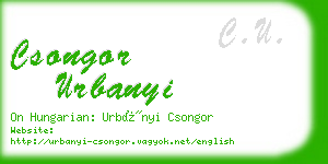 csongor urbanyi business card